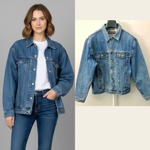 Vintage Nevada Oversized Denim Jacket Size Medium Casual Street Wear Coat. XL
